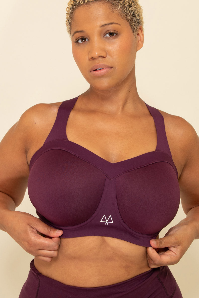 Bra Sports Yoga Bras Comfortable Women High Impact Posture Corrector Sports  Bra Polyester no underwire sports bra Purple