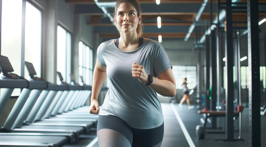 Girl running in the gym