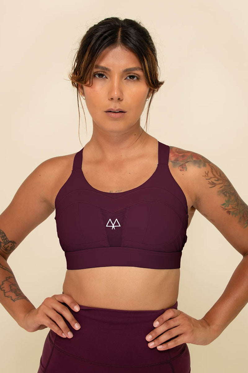 Solidarity High Impact Sports Bra in Plum