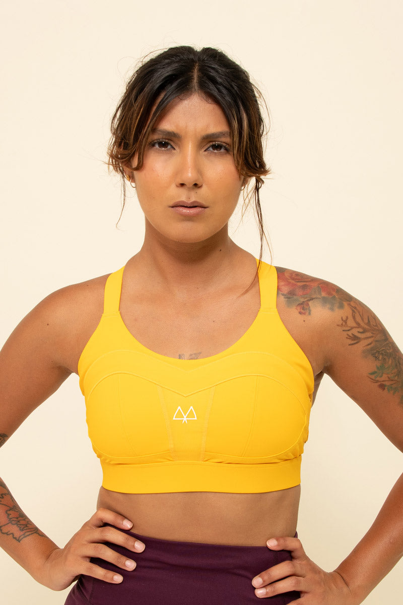 Maria's HIGH-IMPACT Sport Bra- Fluorescent Yellow – PRUMATT Performance  Active Wear