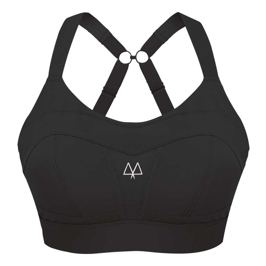 MAAREE Black High-Impact Solidarity Sports Bra, Best for High Support Sports such as Running, High-Impact Gym Workouts and Fitness Classes